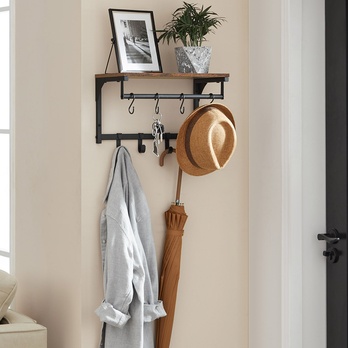 Nástěnný věšák MOUNTED 2 hnědá/černá 1