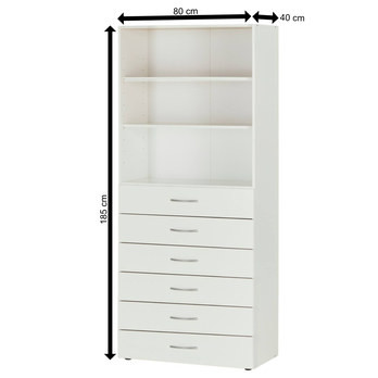 Víceúčelová komoda MULTIRAUMKONZEPT 644, bílá, 80 cm 5