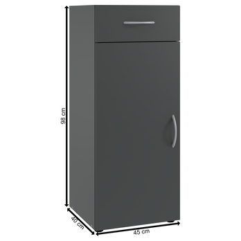 Komoda MULTIRAUMKONZEPT 307, grafitová, šířka 45 cm 1