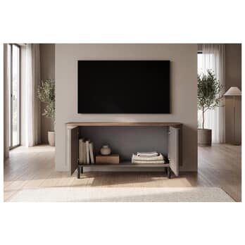 TV komoda MURANO 2DV bronzová/tmavý dub 3
