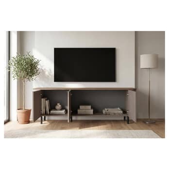 TV komoda MURANO 3DV bronzová/tmavý dub 3