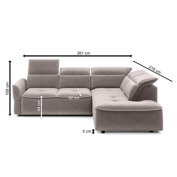 Sedací souprava MURILLO L pravá, světle hnědá 6