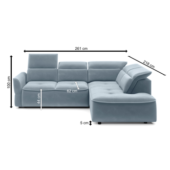 Sedací souprava MURILLO L pravá, světle modrá 8