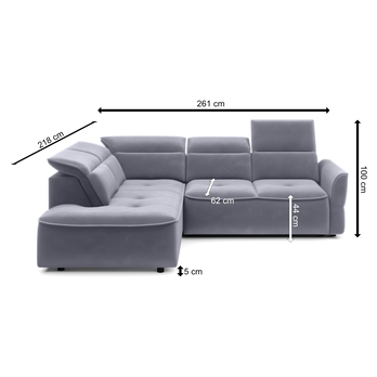 Sedací souprava MURILLO L levá, šedá 8