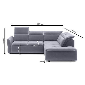 Sedací souprava MURILLO L pravá, šedá 8