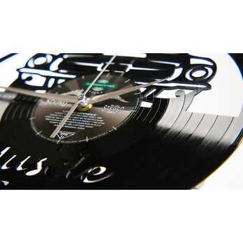 Vinylové nástěnné hodiny  MUSCLE CAR černá, ⌀ 30 cm 1