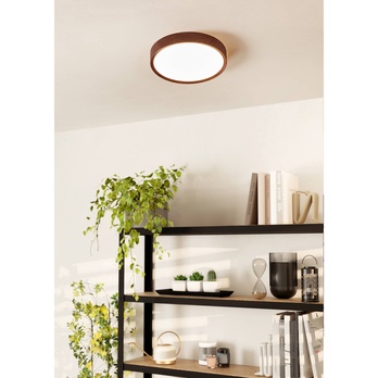 Stropní LED svítidlo MUSURITA bílá/tmavé dřevo 1