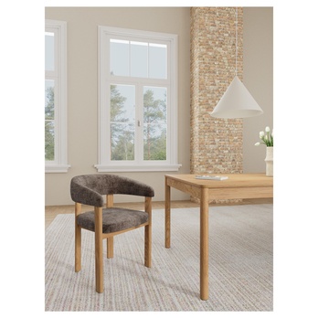 Jídelní židle MYLES tlumená hnědá/matný dub 1