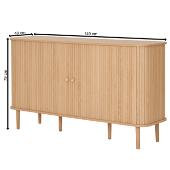 Komoda NAKKU borovice, šířka 140 cm 8