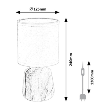 Stolní lampa NALISA 2 bílá/černobílá 4