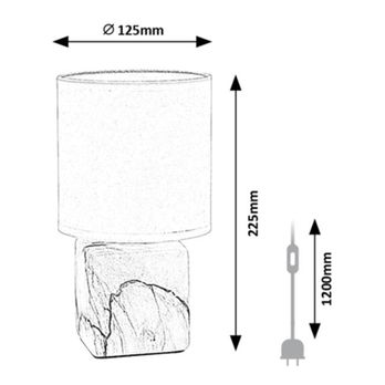 Stolní lampa NALISA bílá/černobílá 4
