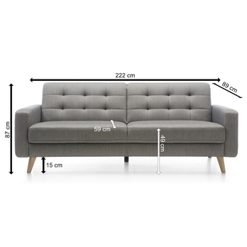 Pohovka NAPPA 3F šedá 10