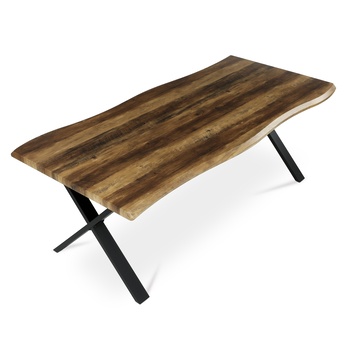 Jídelní stůl NARAGO staré dřevo/černá, šířka 210 cm 4