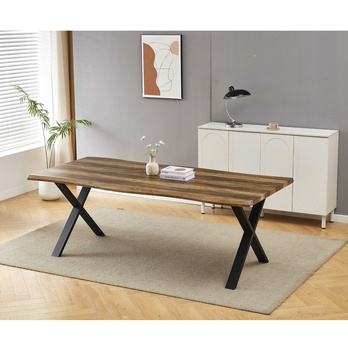 Jídelní stůl NARAGO staré dřevo/černá, šířka 180 cm 1