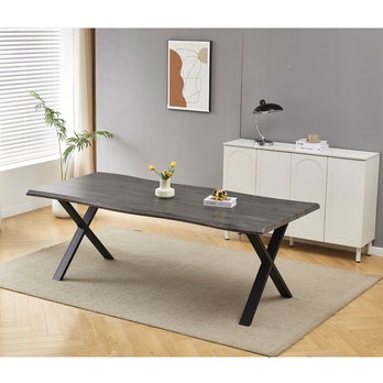 Jídelní stůl NARAGO šedý dub/černá, šířka 210 cm 1