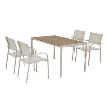 Zahradní stůl NARVIK béžová/teak 1