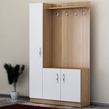 Předsíňová sestava NATUREL bílá/teak 1