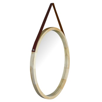 Zrcadlo NAUTIC dřevo, průměr 55 cm 1