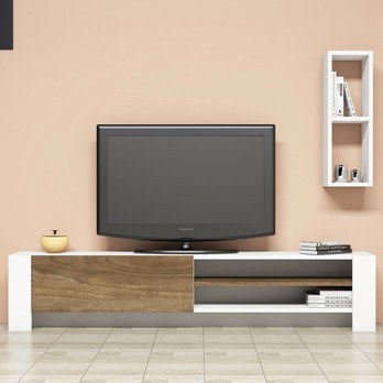 TV sestava  NAZ bílá/ořech 1