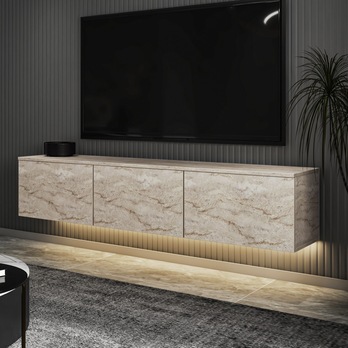 TV komoda NEON bílý mramor 2