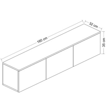 TV stolek  NEON bílá/dub 4