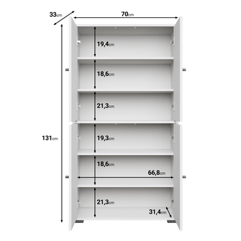 Botníková skříň NEREA 020 bílá 5