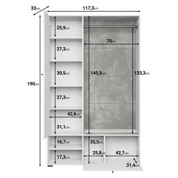 Předsíňová stěna NEREA II černá 5