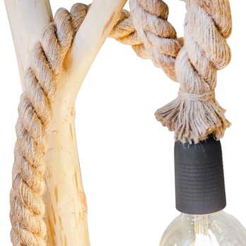 Stojací lampa NERIDA světlé dřevo 2