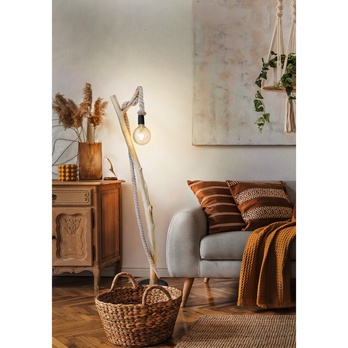 Stojací lampa NERIDA světlé dřevo 1
