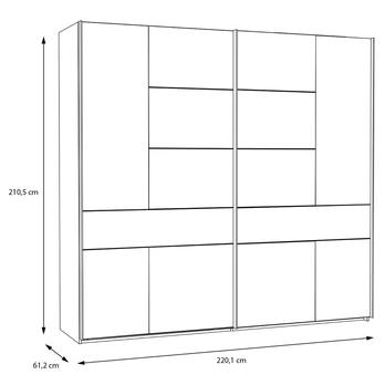 Šatní skříň NESRYN dub mauvella/šalvějová zelená, šířka 220 cm 3