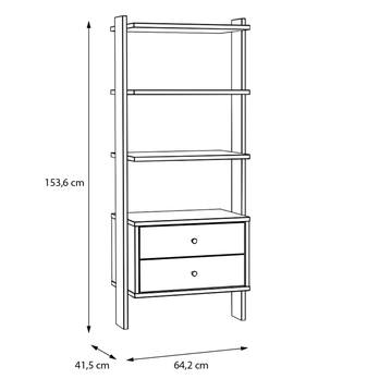 Regál NESRYN dub mauvella/šalvějová zelená, šířka 64 cm 4