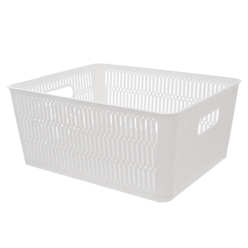 Stohovatelný košík NESTA M bílá 1