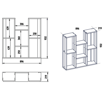 Regál NEVADA ořech 2