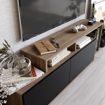 TV stolek NEXERA ořech/černá 3