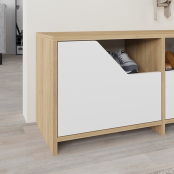 Botníková lavice NEXUS bílá/dub 4