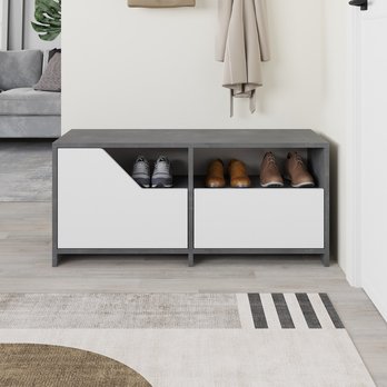 Botníková lavice NEXUS bílá/šedá 1