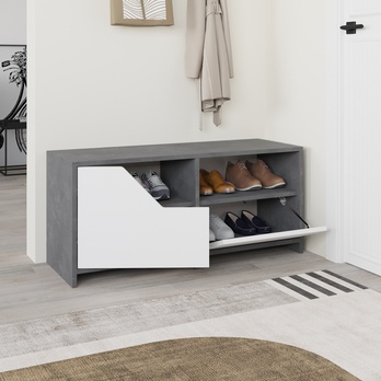 Botníková lavice NEXUS bílá/šedá 3