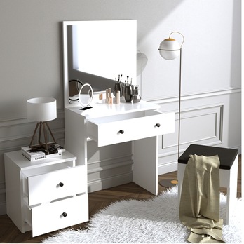 Set toaletní + přístavný stolek a stolička NICE bílá 2