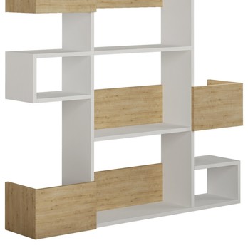 Regál NIHO bílá/dub 2