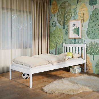 Postel s roštem NITRAM bílá, 90x200 cm 1