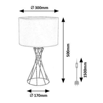 Stolní lampa NIVRA bílá/zlatá 5
