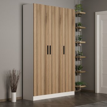 Předsíňová skříň NOAH 2 bílá/ořech 1