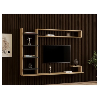 Obývací stěna NOBLE přírodní/antracitová 3