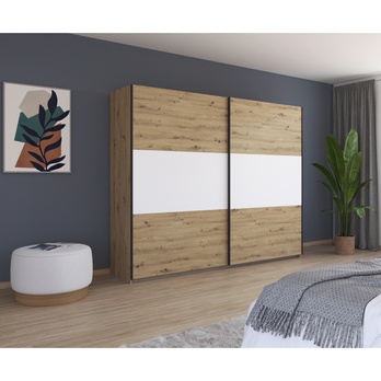 Šatní skříň NOE II dub artisan/alpská bílá 1