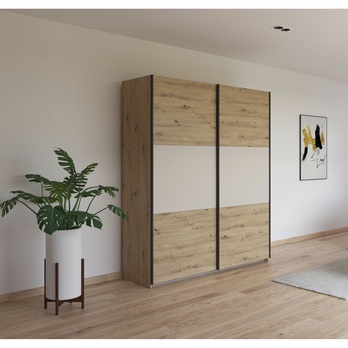 Šatní skříň NOE dub artisan/šampaň, šířka 175 cm 1