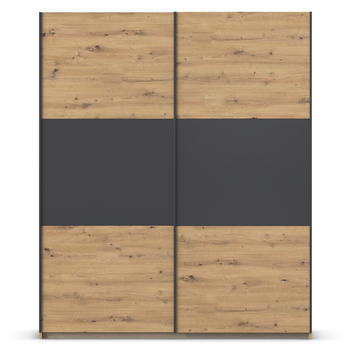 Šatní skříň NOE dub artisan/šedá, šířka 175 cm 2