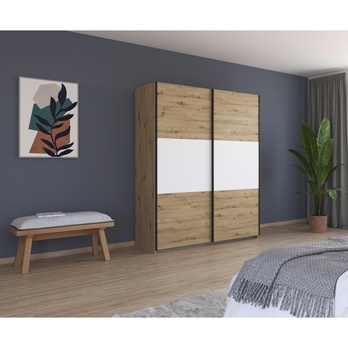 Šatní skříň NOE dub artisan/alpská bílá, šířka 175 cm 1