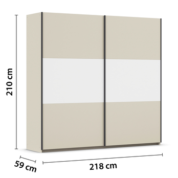 Šatní skříň NOE šampaň/alpská bílá, šířka 218 cm 3