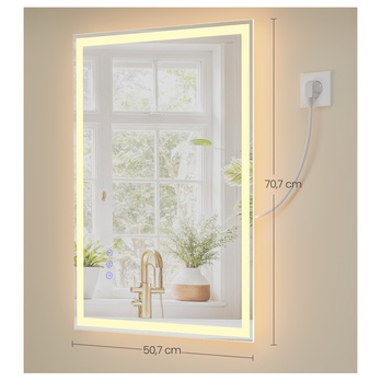 Zrcadlo s LED osvětlením NOFOG 2 bílá 4