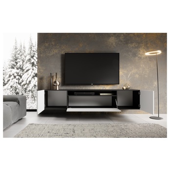 Závěsný TV stolek NONIE černá/bílá 2